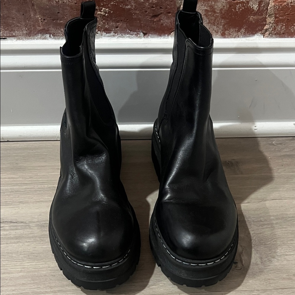 Marc Fisher Black Leather Ankle Boots - Picture 2 of 6